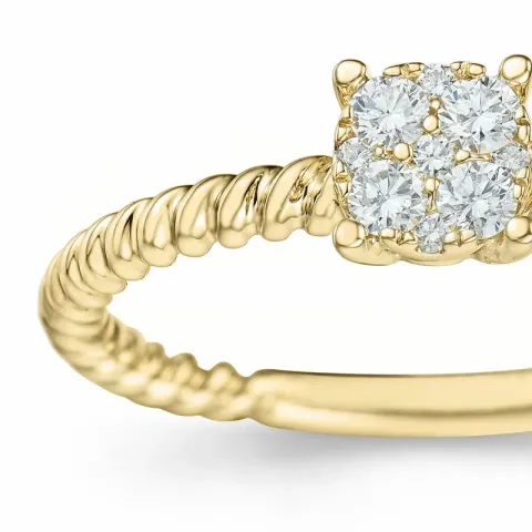 diamant ring i 14 karat guld 0,17 ct