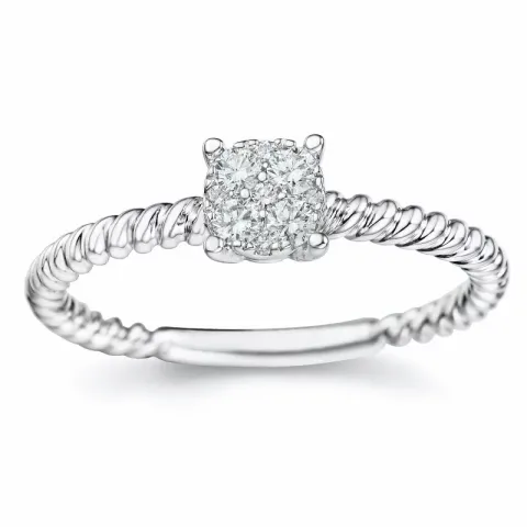 diamant ring i 14 karat hvidguld 0,17 ct