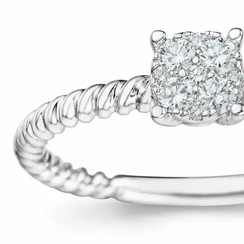 diamant ring i 14 karat hvidguld 0,17 ct