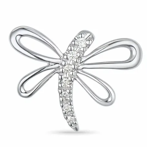 guldsmed diamant vedhæng i 14 karat hvidguld 0,05 ct