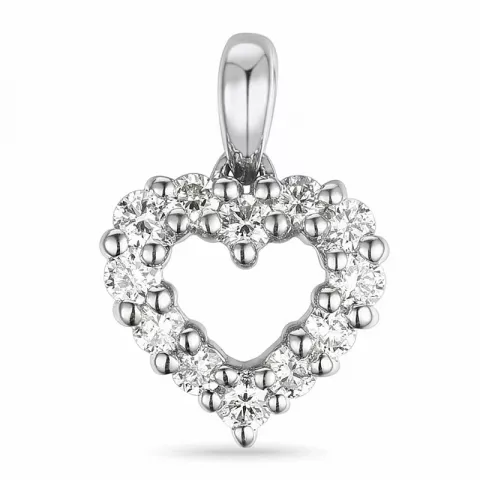 hjerte diamantvedhæng i 14 karat hvidguld 0,264 ct