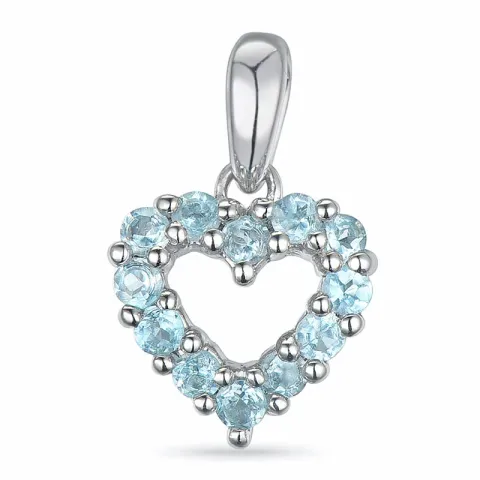 hjerte topas vedhæng i 14 karat hvidguld 0,24 ct