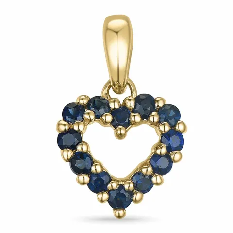 hjerte safir vedhæng i 14 karat guld 0,264 ct