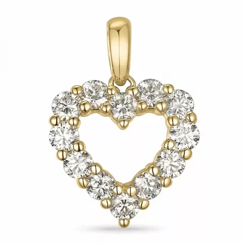 hjerte diamant vedhæng i 14 karat guld 0,96 ct