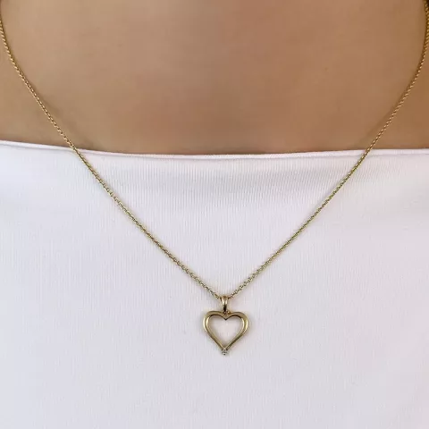 hjerte diamantvedhæng i 14 karat guld 0,01 ct