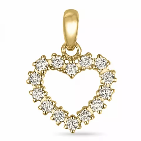hjerte diamant vedhæng i 14 karat guld 0,19 ct