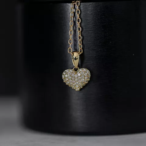 hjerte diamant vedhæng i 14 karat guld 0,288 ct