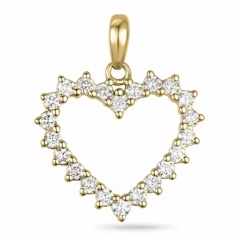 hjerte diamant vedhæng i 14 karat guld 0,33 ct