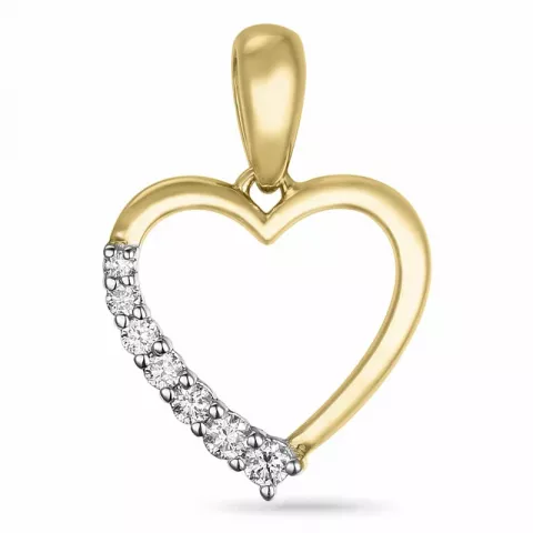 hjerte diamant vedhæng i 14 karat guld.- og hvidguld 0,115 ct