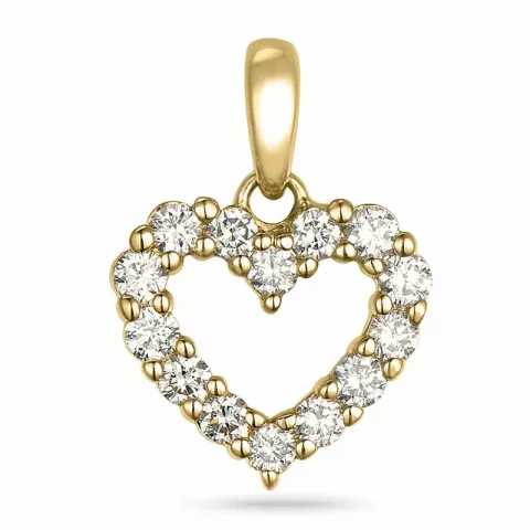 hjerte diamant vedhæng i 14 karat guld 0,25 ct
