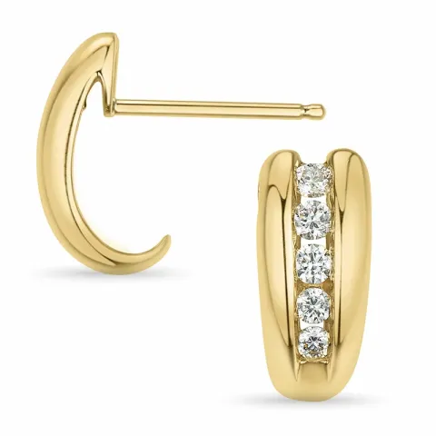 diamant creoler i 14 karat guld med diamant