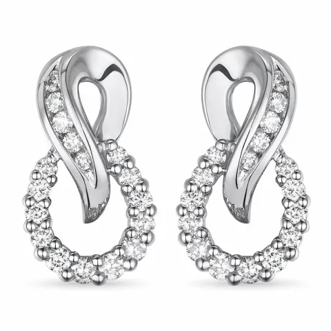 infinity brillantøreringe i 14 karat hvidguld med diamant