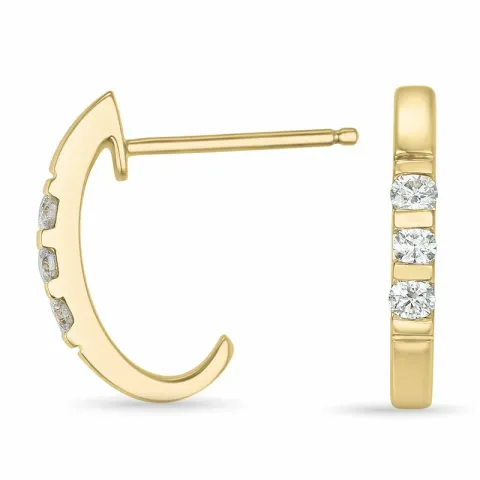 diamant halvcreoler i 14 karat guld med diamant