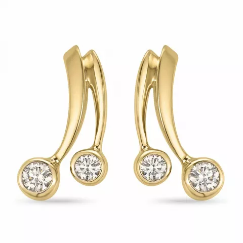 nøgle diamant øreringe i 14 karat guld med diamant 