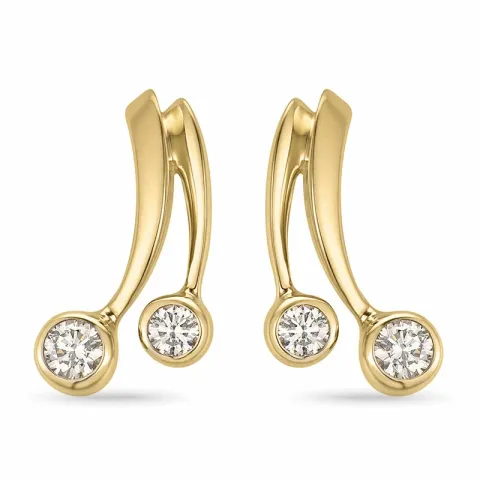 nøgle diamant øreringe i 14 karat guld med diamant