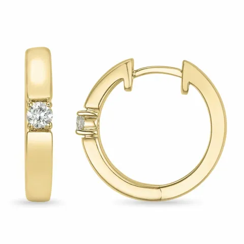 17 mm diamant creoler i 14 karat guld med diamant