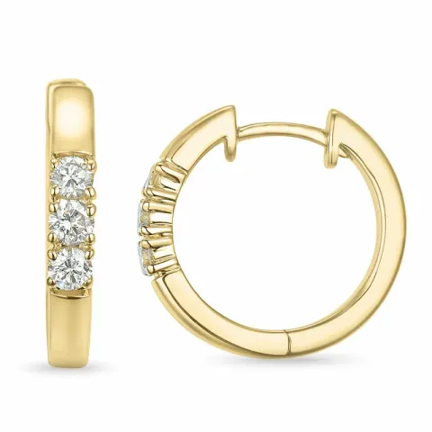 17 mm diamant creoler i 14 karat guld med diamant 