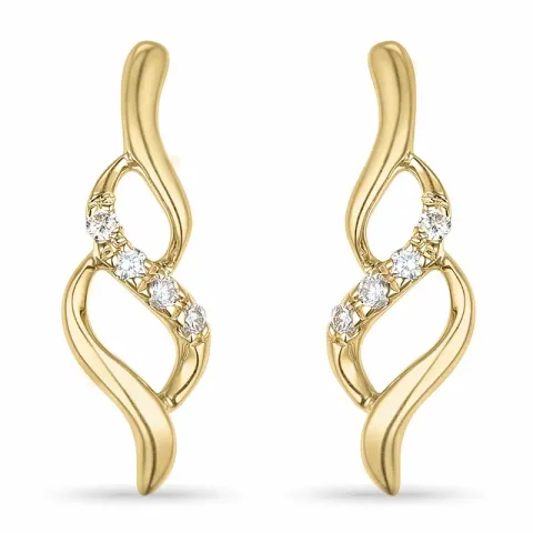 diamant øreringe i 14 karat guld med diamant 