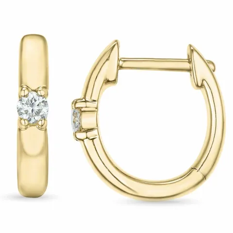 12 mm diamant creoler i 14 karat guld med diamant