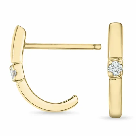 diamant halvcreoler i 14 karat guld med diamant 
