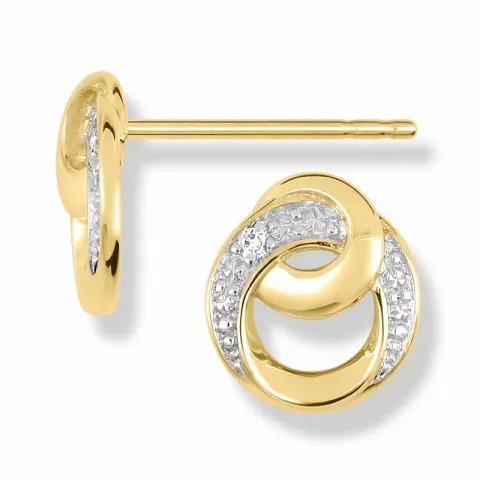 Diamantøreringe i 14 karat guld og hvidguld med diamanter