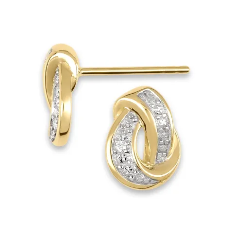 diamantøreringe i 14 karat guld med rhodium med diamant