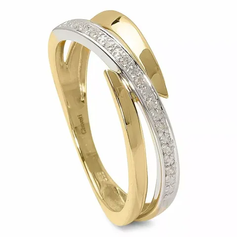 Glat hvid zirkon ring i 14 karat guld med rhodium