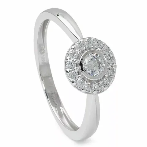 rund ring i 14 karat hvidguld