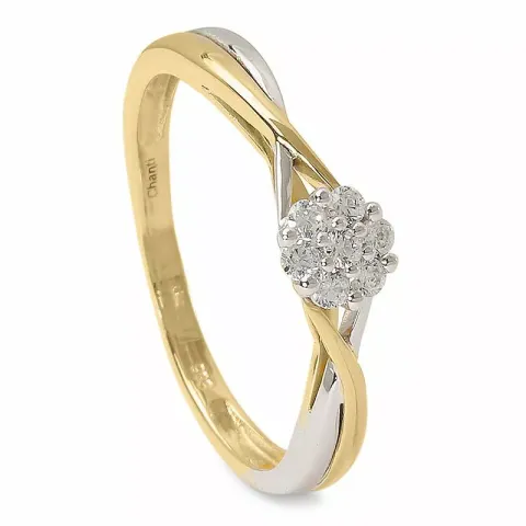 hvid zirkon ring i 14 karat guld med rhodium