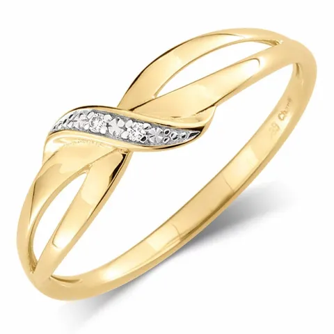 Enkel diamant ring i 14 karat guld med rhodium 0,01 ct