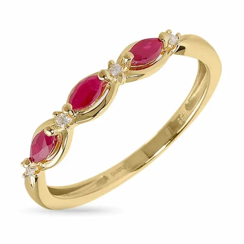 rubin ring i 14 karat guld 0,032 ct
