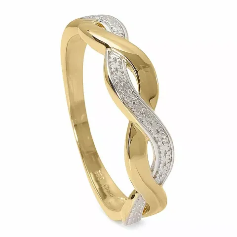 hvid zirkon ring i 14 karat guld med rhodium