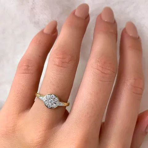 hvid zirkon guld ring i 14 karat guld hvidguld rødguld