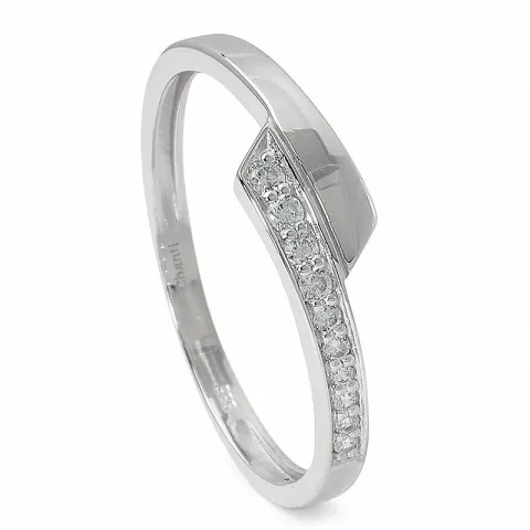 hvid zirkon ring i 14 karat hvidguld