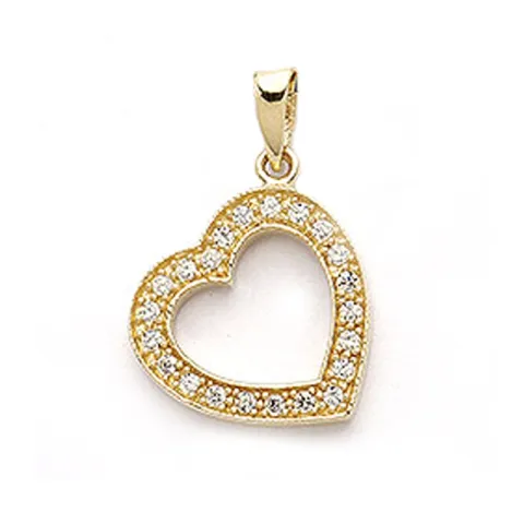 Hjerte vedhæng i 9 karat guld