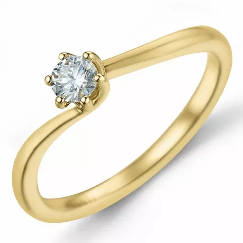 diamant ring i 14 karat guld  0,20 ct