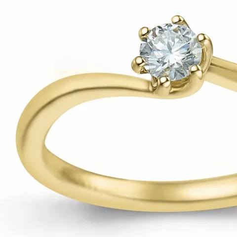 diamant ring i 14 karat guld  0,20 ct