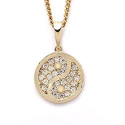 Yin og yang vedhæng i 9 karat guld