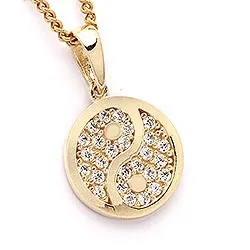 Yin og yang vedhæng i 9 karat guld