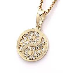 Yin og yang vedhæng i 9 karat guld