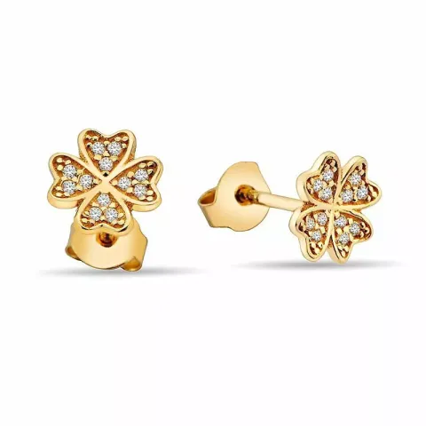 blomster ørestikker i 9 karat guld med