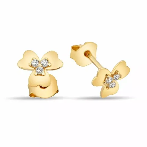 blomster ørestikker i 9 karat guld med