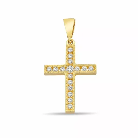 13 x 20 mm kors vedhæng i 9 karat guld