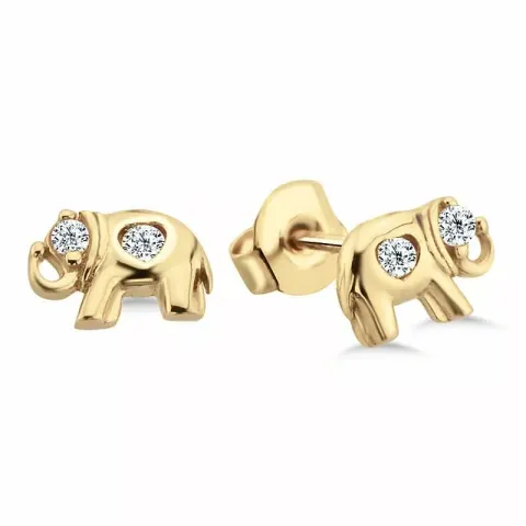 elefant øreringe i 9 karat guld med