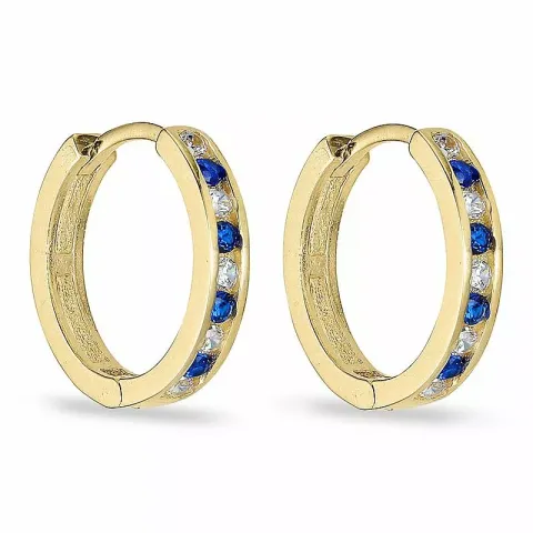 Øreringe i 9 karat guld med zirkon og zirkon