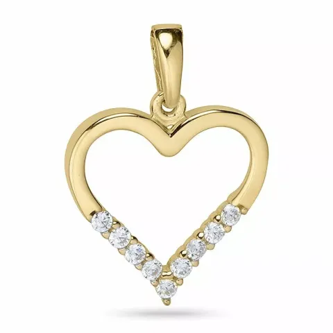 Hjerte vedhæng i 9 karat guld