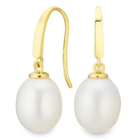 8-8,5 mm perle øreringe i 9 karat guld - Gold Collection