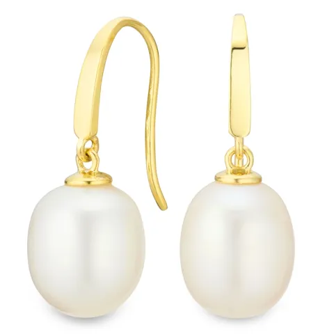 9-9,5 mm perle øreringe i 9 karat guld - Gold Collection