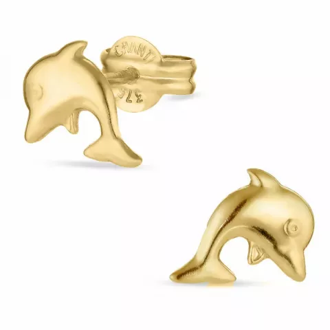 delfin øreringe i 9 karat guld