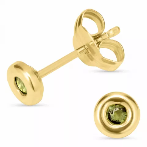 4 mm runde øreringe i 9 karat guld med zirkoner